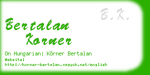 bertalan korner business card