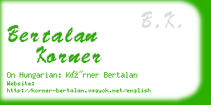 bertalan korner business card